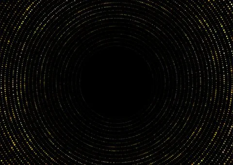 Golden small square dots abstract circular retro background Stock Illustration