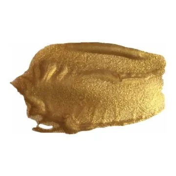 Golden smear vector brush stroke. Varnish splash line. Abstract shape paint Stock Illustration