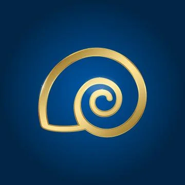 The Golden Snail Shell. Isolated Vector Illustration Stock Illustration
