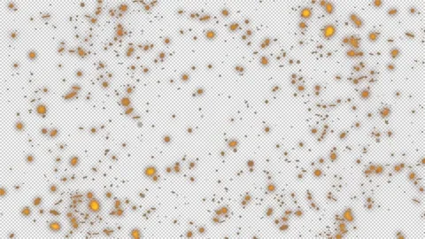 Golden snow flakes explosion. Isolated on alpha channel. Christmas background  Stock Footage 257342870