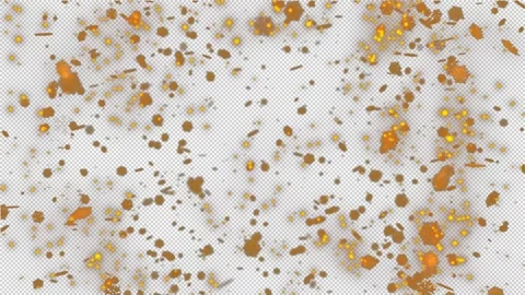 Golden snow flakes explosion. Isolated on alpha channel. Christmas background  Stock Footage 257343159