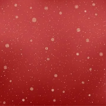 Golden snowfall on red background Stock Illustration