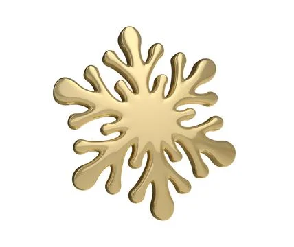 Golden snowflake 3D render Illustrazione stock