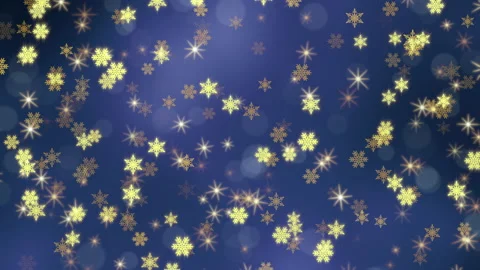 Golden Snowflake with Blue Background Video stock 164938892