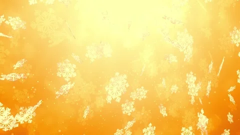 Golden Snowflake Crystals Stock Footage 317840024