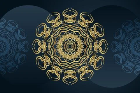 A golden snowflake design elegantly displayed on a contrasting black Stock-Illustration