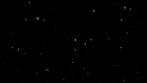 Golden snowflake fall 4k alpha channel,shiny sparkle animation footage Stock Footage 129958340