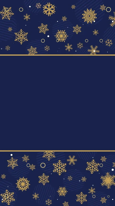 Golden snowflake frame on dark blue. Vertical video. Stock Footage 322012013