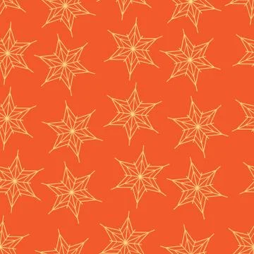 Golden snowflake simple seamless pattern. Symbol of winter, Merry Christmas h Illustrazione stock