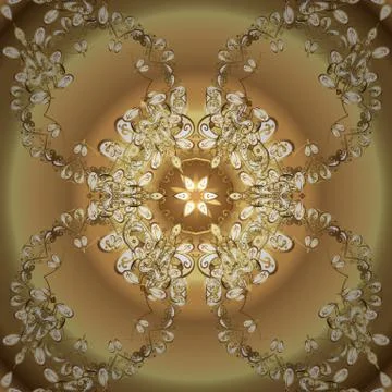 Golden snowflake simple seamless pattern. Symbol of winter, Merry Christmas holi Stock Illustration