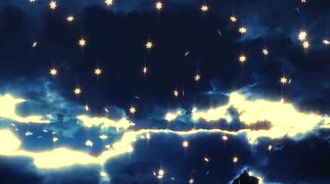 Golden snowflakes falling Stock Footage 45698440