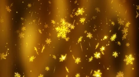 Golden snowflakes. Stock Footage