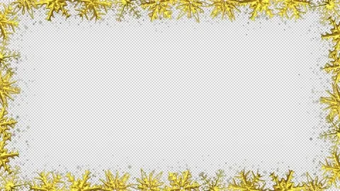 Golden Snowflakes Frame Video stock 157368403
