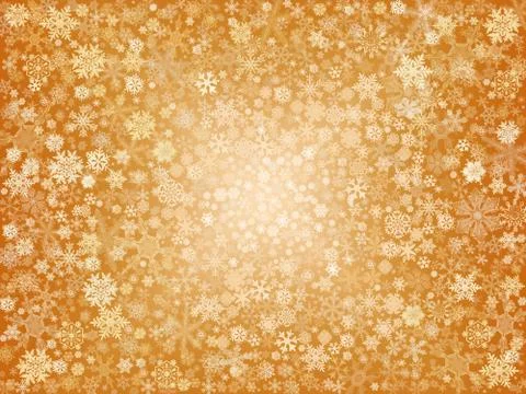 Golden snowflakes Stock Illustration