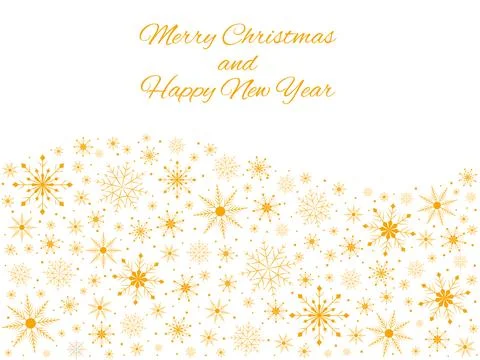 Golden snowflakes on a white background Vector. イラスト素材