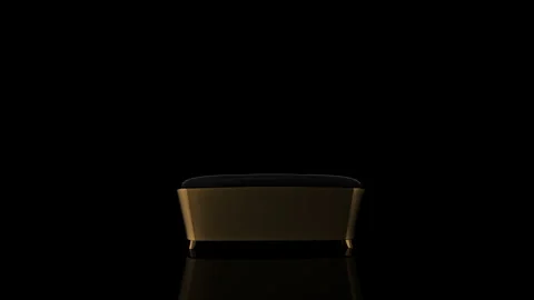 Golden Sofa turns on itself Stock Footage 240206991