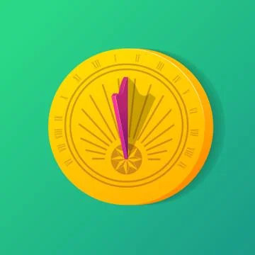 Golden solar dial with shadow Stock Illustration