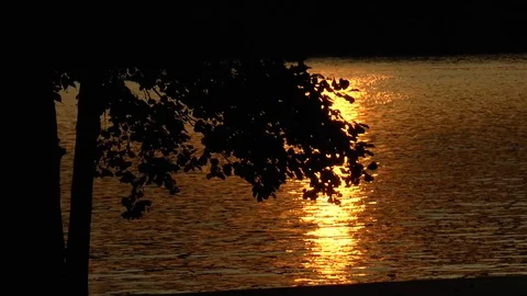 Golden solar path on the water at sunset. Zen concept. Stock Footage 90043787
