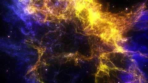 Golden Space Nebula Background Видео 204144714