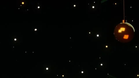 Golden Space Orbs and Floating Light Particles Loop Stock Footage 344590118