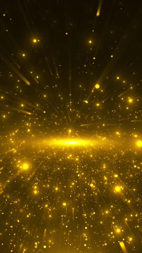 Golden spark explosion background glowing particles, fast light streaks, warm go Stock Footage 340401934