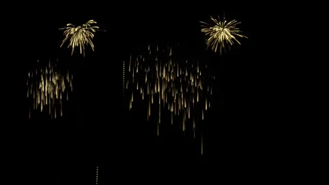 Golden Spark Firework Burst Animation for Festival and Celebration Event 库存影片 343625786