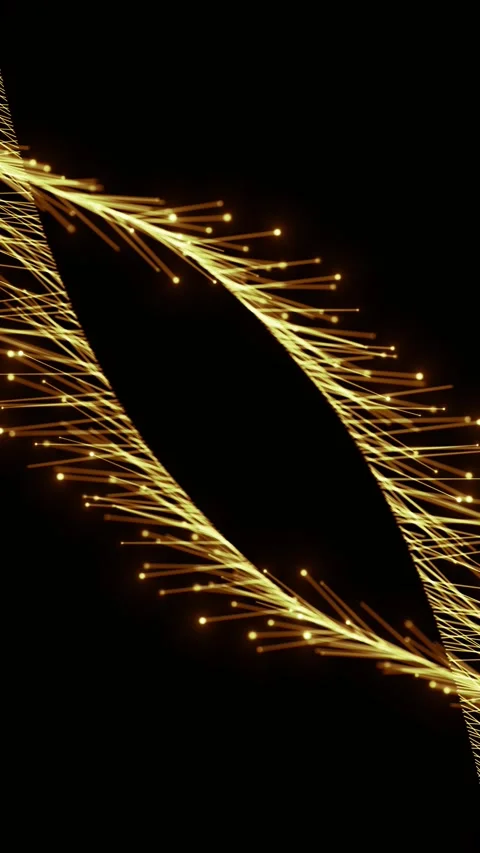Golden Spark Light Wave on Black Luxury Background Stock Footage 341368539