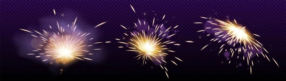 Golden spark weld flashes Stock Illustration