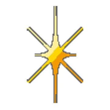 Golden sparkle effect icon creating bright starburst Stock Illustration