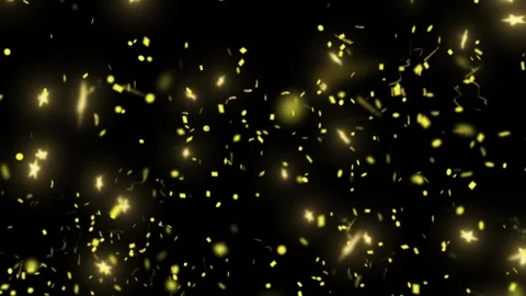 Golden sparkle particles burst in deep space cosmic background with glowing Stock Footage 346198348
