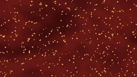 Golden sparkles abstract pattern on deep red gradient background Stock Illustration