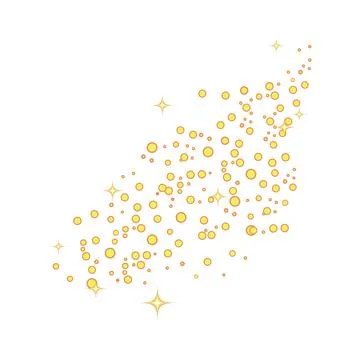Golden sparkles and stardust shimmering illustration Illustrazione stock