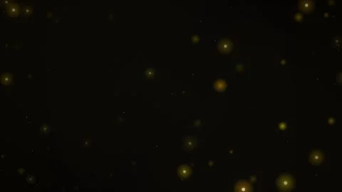 Golden Sparkles Floating on Dark Background - Magical Glitter Dust Particles Stock Footage 346661324