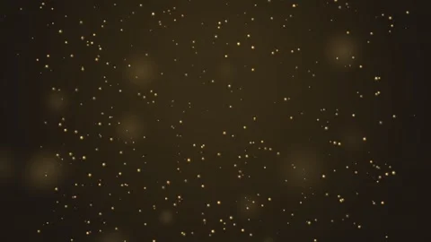 Golden sparkles floating gently upwards on dark background, abstract celebr.. Video stock 341013102
