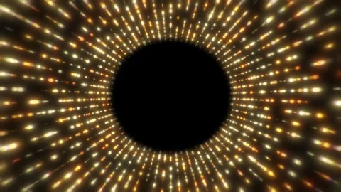 Golden Sparkling Background With Abstract Light Particles Tunnel 2026 Video stock 320850822