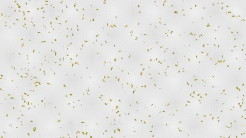 Golden Sparkling Confetti Rain Falling on Transparent Background Vidéo 333548795
