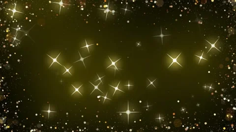 Golden sparkling lights on black background with glittering particles Stock Footage 337443891