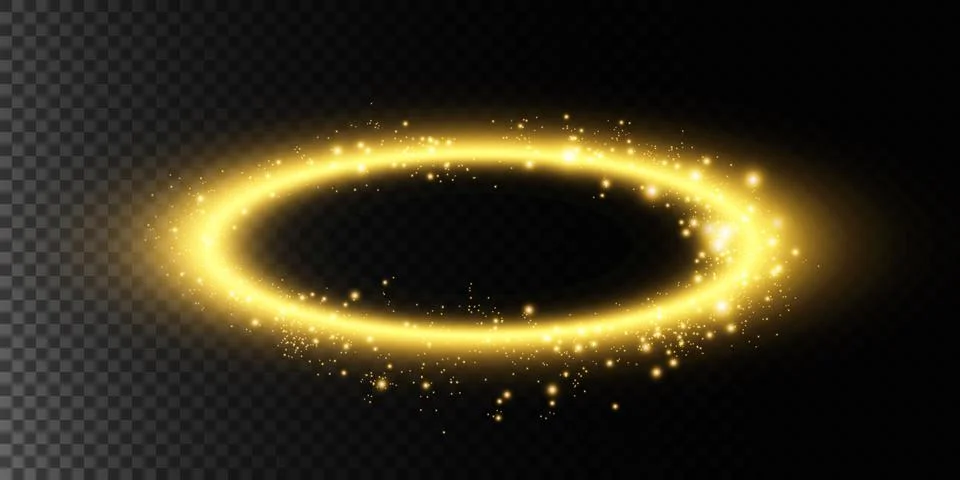 Golden Sparkling Magic Ring featuring enchanting Light Effects and mesmerizing Stock-Illustration