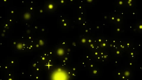 Golden Sparkling Particles Floating on Black Background. Abstract 4K Glowing Bok Stock Footage 339543497