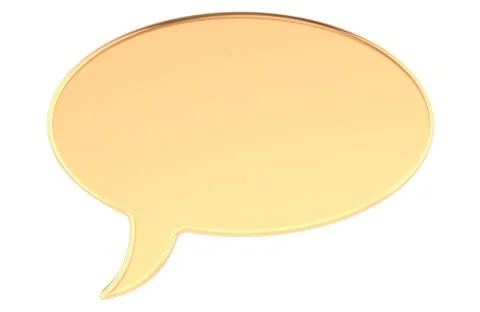 Golden speech bubble, 3D rendering Stock Illustration