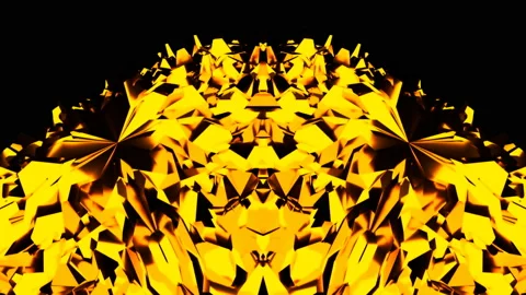 Golden sphere shape with many elements in space, 3d render backdrop, computer Stock Footage 90230034
