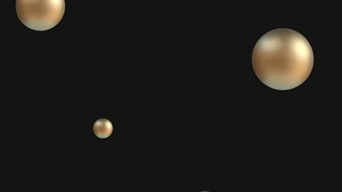 Golden Spheres Floating in Dark Space Evoke Surrealism and Mystery in Minim.. Vídeos de archivo 341926662