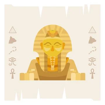 Golden sphinx statue art. Vector Stock Illustration