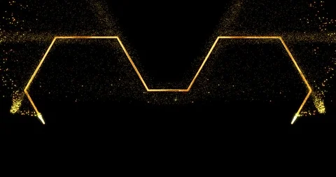 Golden spiral in the form of two connected hexagons Stock Footage 123317630