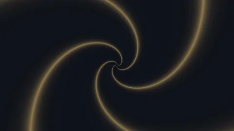 Golden Spiral Light on Dark Background Seamless Loop Stock Footage 340593035
