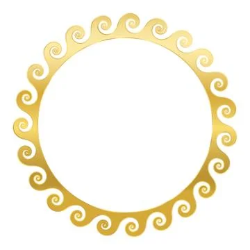 Golden Spirals Frame Seamless Waves Stock Illustration