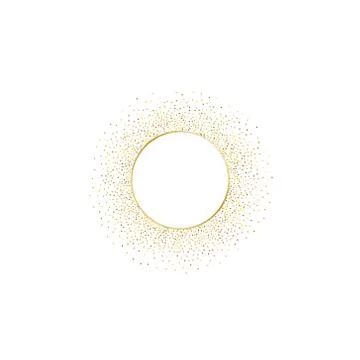 Golden splash or glittering spangles frame with empty center for text. Golden Stock Illustration