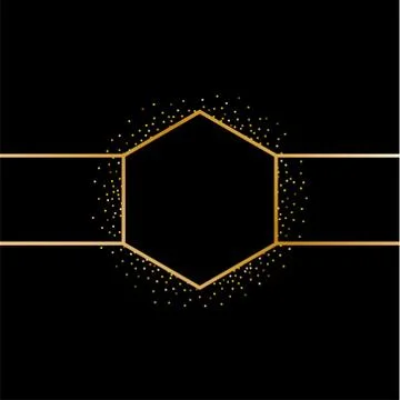 Golden splash or glittering spangles frame with empty center for text. Golden Stock Illustration