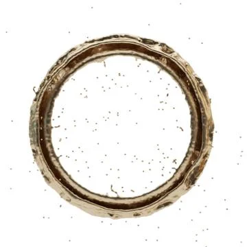 Golden splash radial 3d rendering Stock Illustration