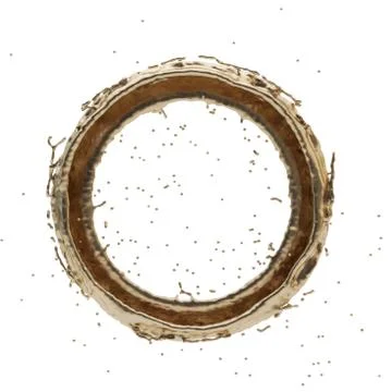 Golden splash radial 3d rendering 3d illustration Stock Illustration